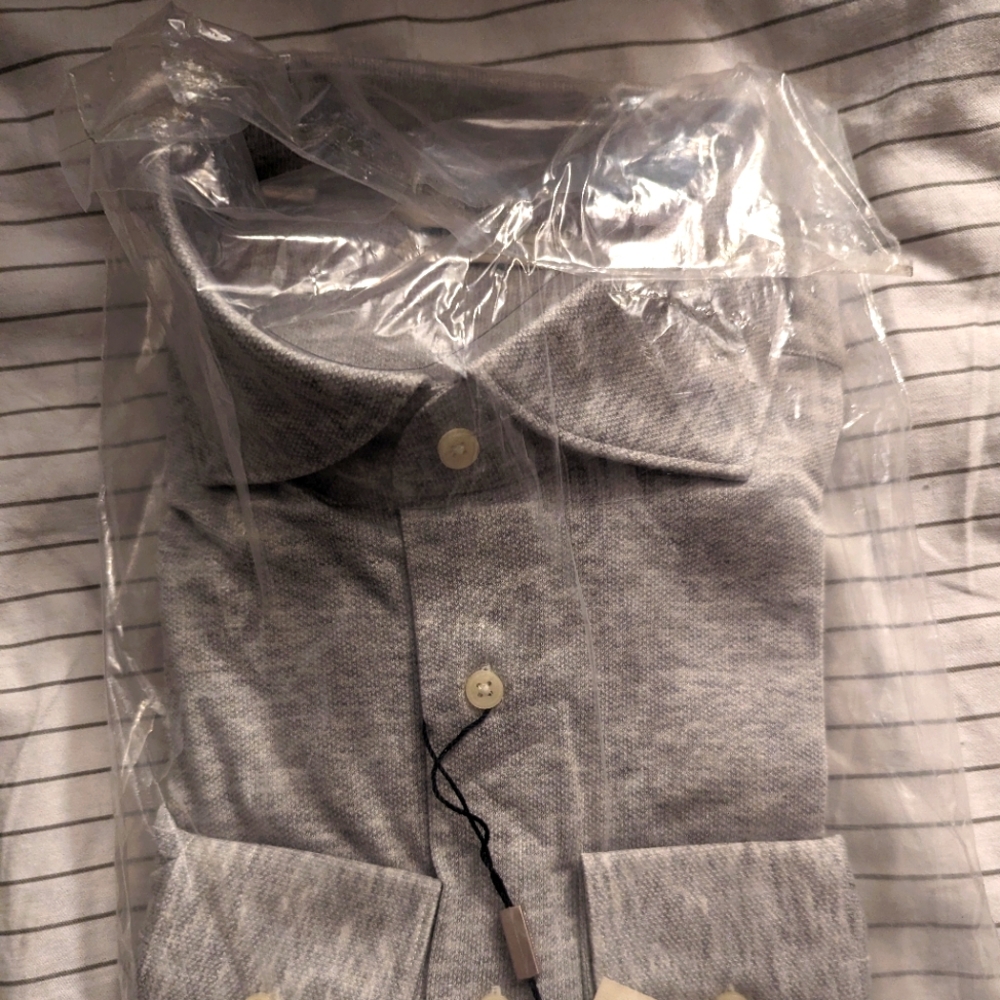 Suitsupply Grey spread collar dress shirt in original packaging